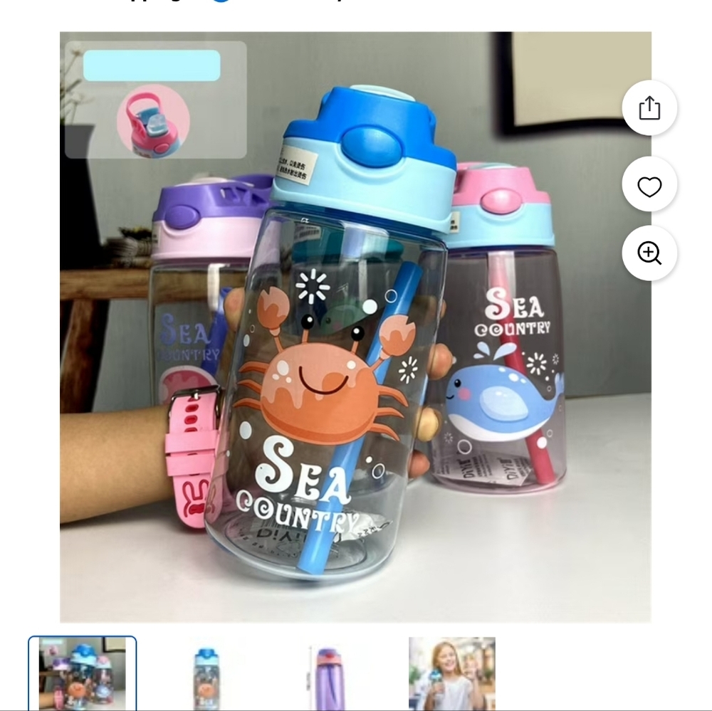 Kids Water Bottle - Blue ,purple, Green
